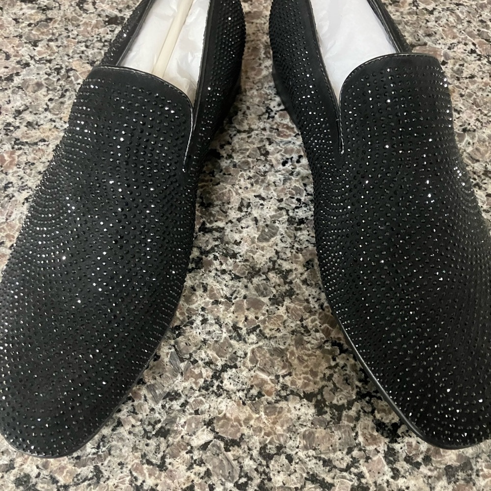 Men's Black Studded Loafers